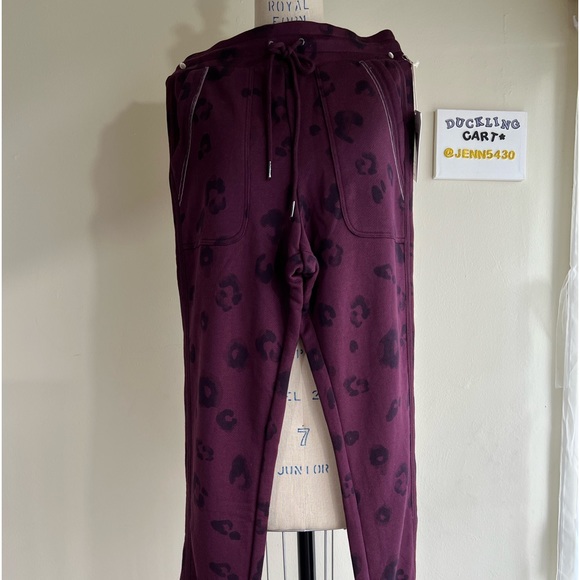 NWT👖 Splendid Corinna Jogger Black Cherry Leopard SZ-S - Picture 5 of 15